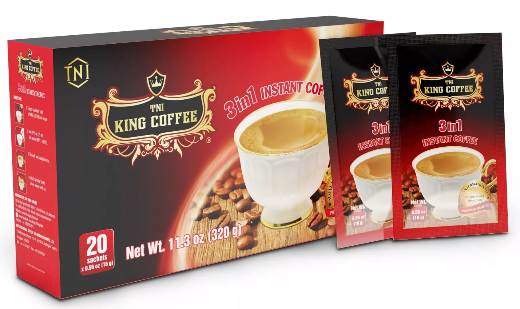 Cafe instantané 3 en 1 20x16g KING COFFEE