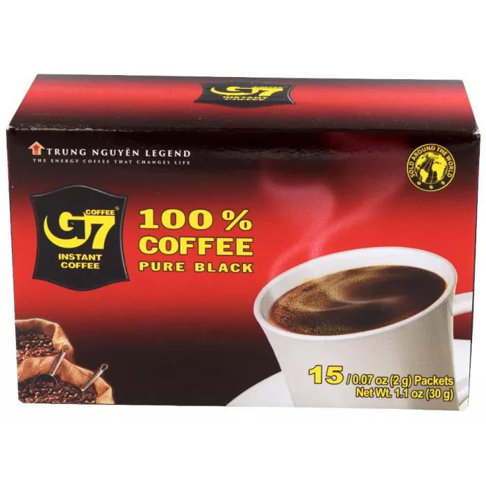 Café noir pur instantané 7g x 15 sachets TRUNG NGUYEN