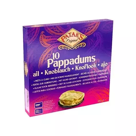 Galettes de riz Pappadums à l'ail 15cm 100g PATAK'S