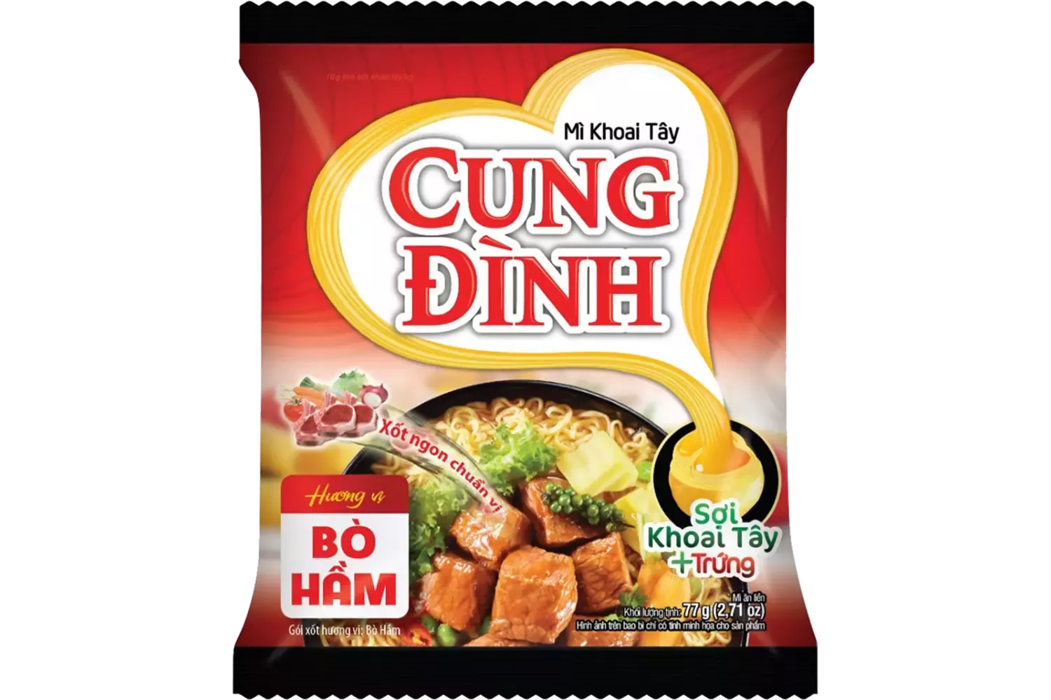 Nouilles de pomme de terre au boeuf 77g CUNG DINH