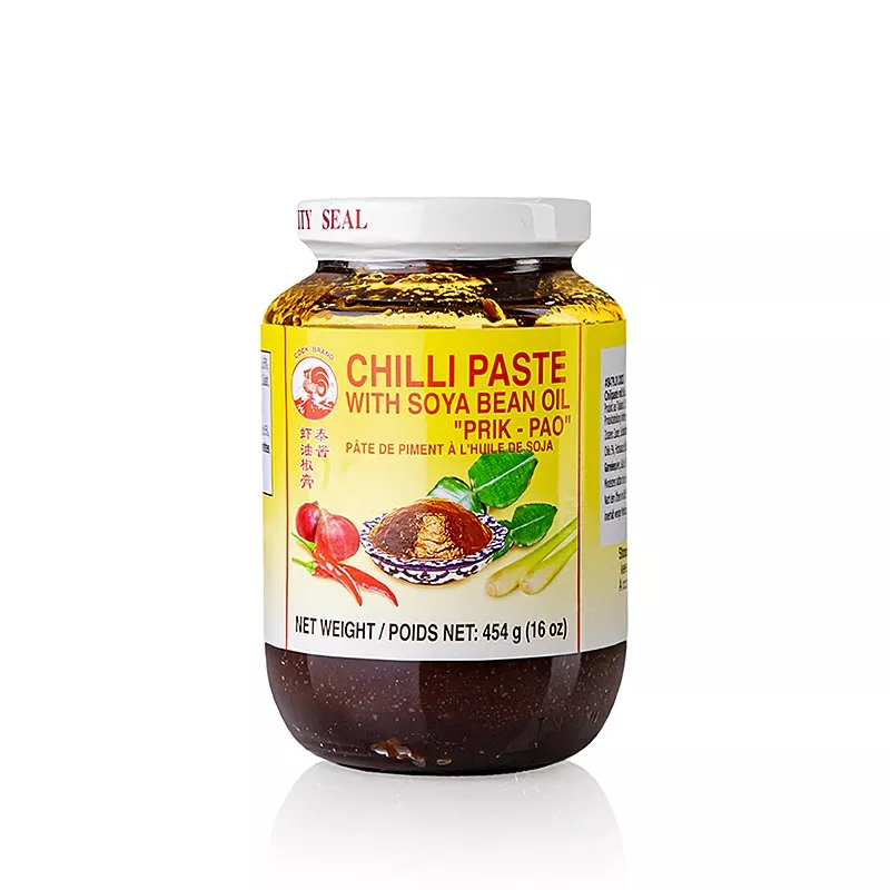 Chili paste with soy bean ( prik-pao ) 454g COCK BRAND