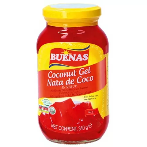 Gelée de coco rouge au sirop / nata de coco 340g BUENAS