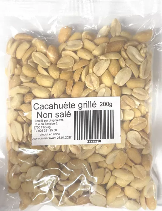 Cacahuètes grillées non salées 200g DRAGON D'OR