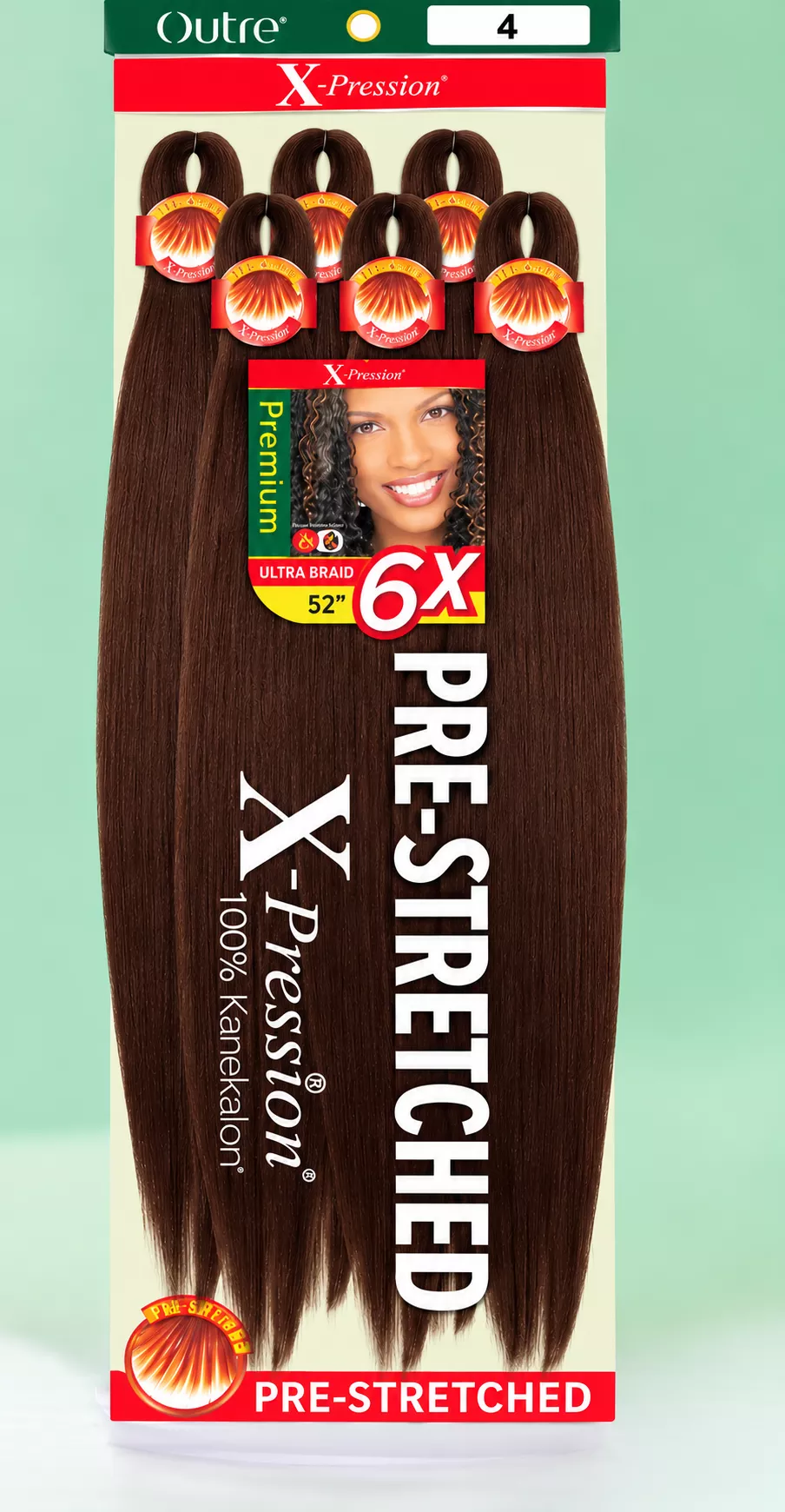 Mèche X-Pression pré-peigné  6X52" N°4