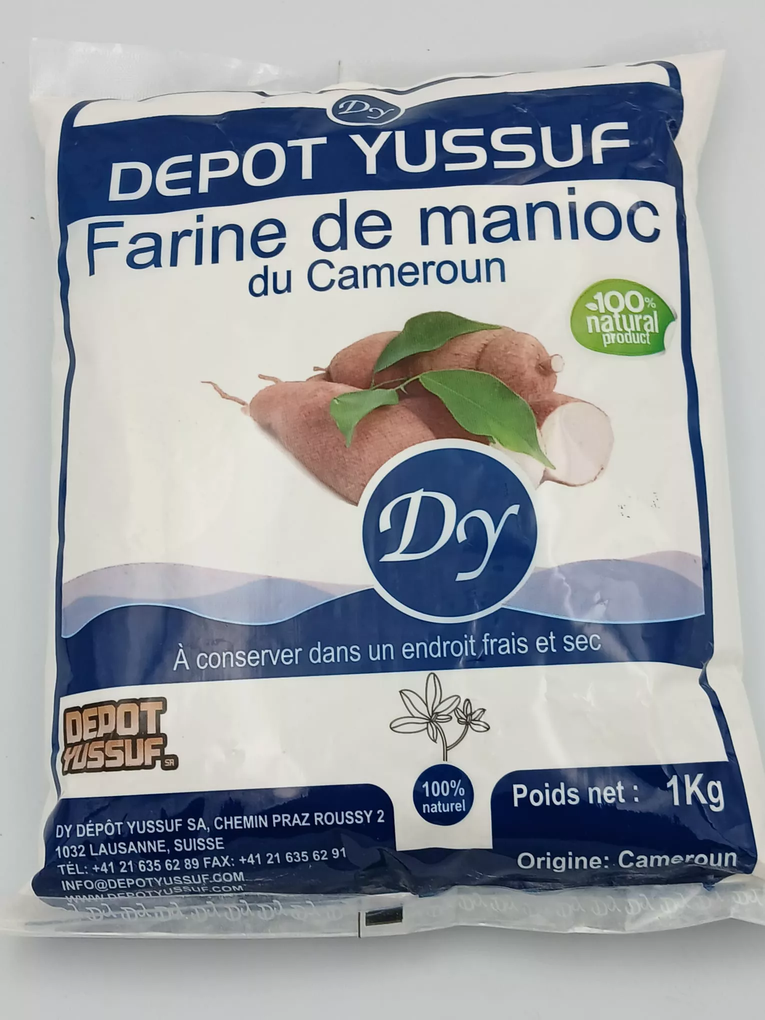 Farine/Fufu de manioc de Cameroun1kg D.Y.S
