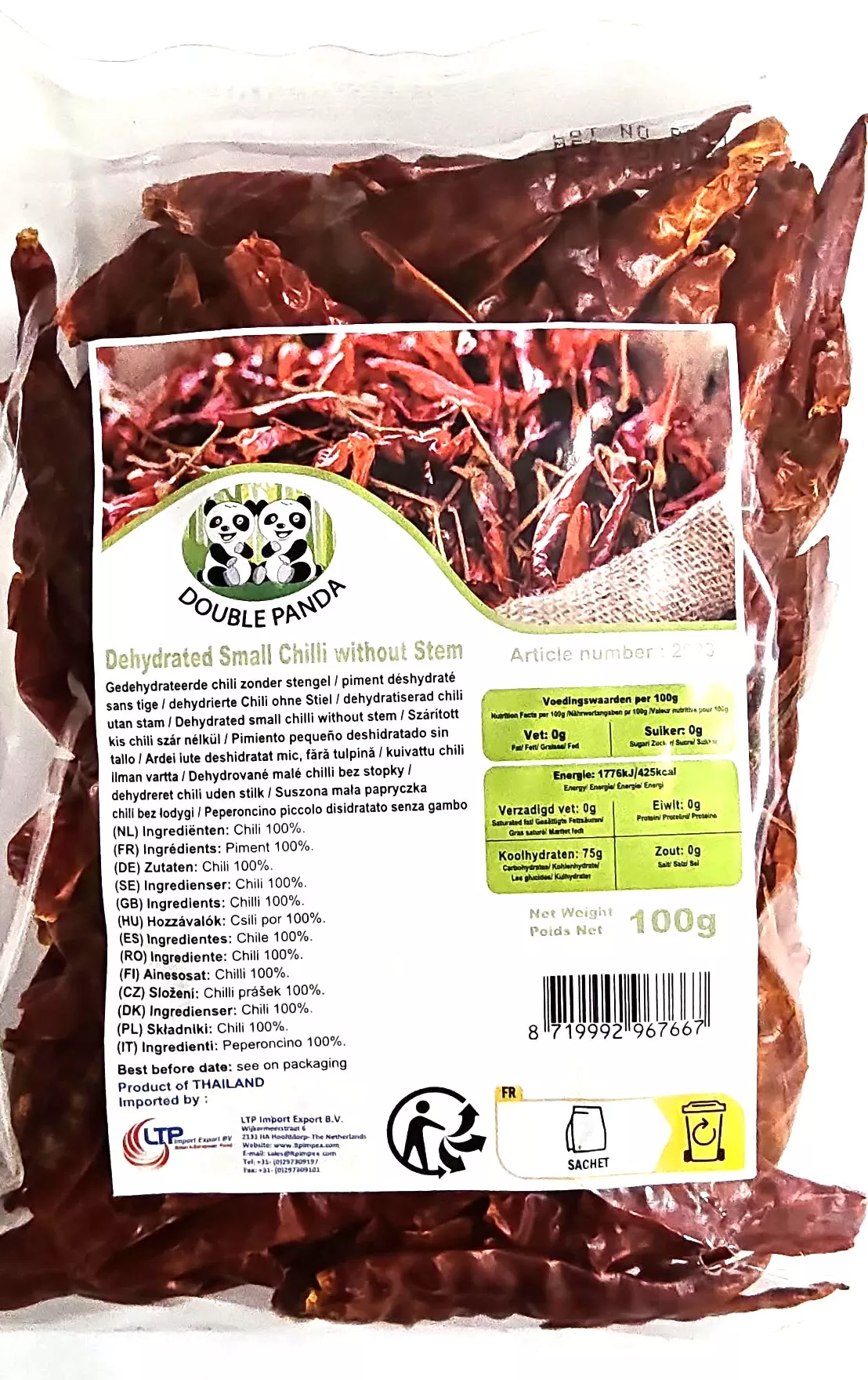 Piment entier EXTRA HOT100g 2 PANDA