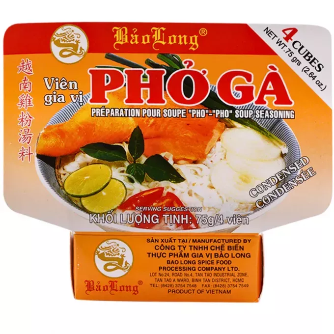 Préparation Pho goût poulet 75/4 cubes BAO LONG