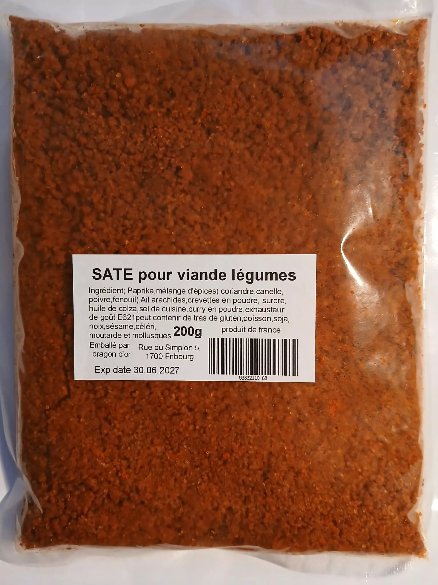 Saté en poudre pour viande sautée 200g DRAGOND'OR