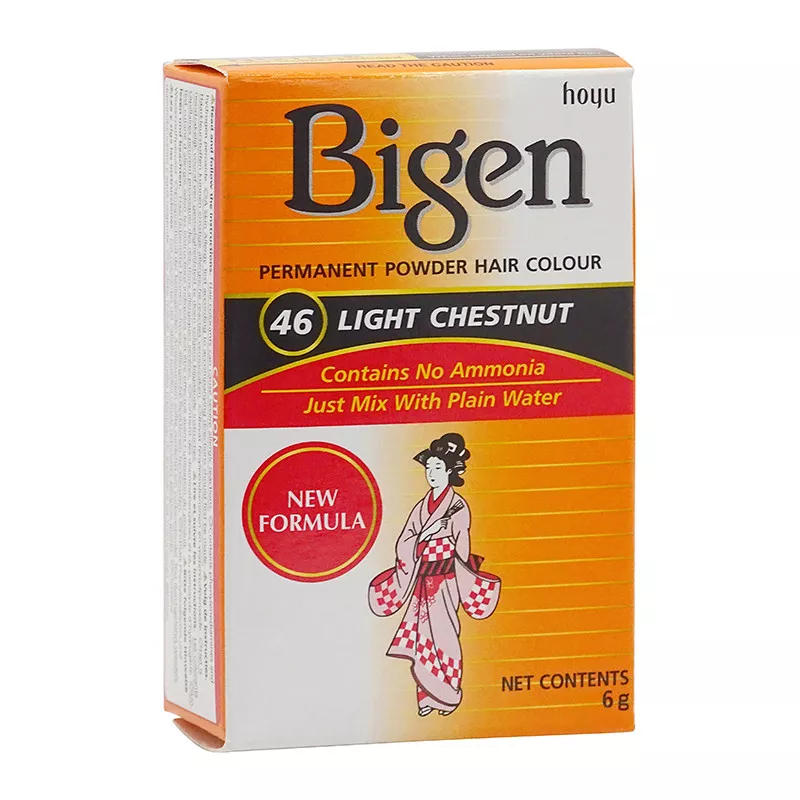Teinte cheveux couleur noisette Light chestnut n°46 BIGEN