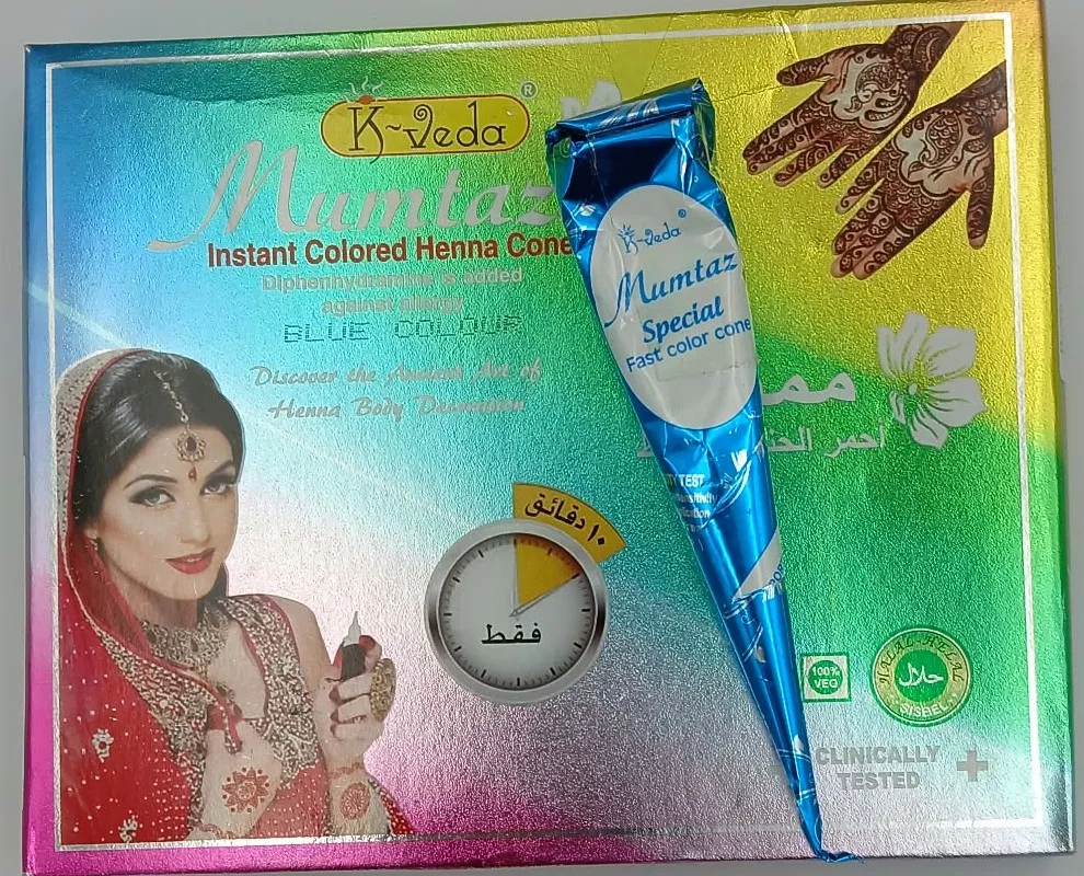 Henna intant couleur main Bleu foncé MUNTAZ