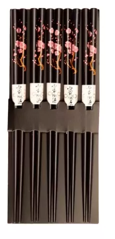 Baguettes noires japonaises  5 paires